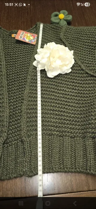 Chaleco lana Milano verde punto grueso