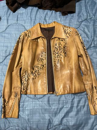Giacca vintage beige leopardata