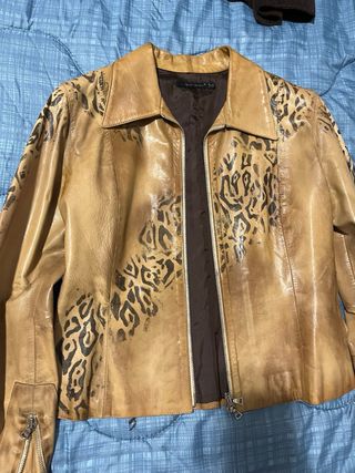 Giacca vintage beige leopardata