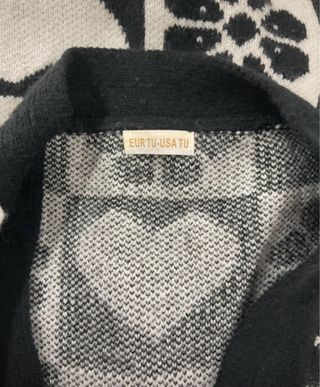 Chaqueta cárdigan vintage cuadros corazón flor