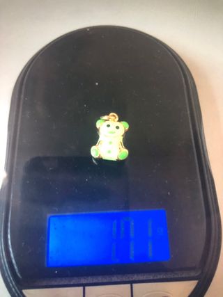 Colgante Oso Oro 18k Esmaltado Verde