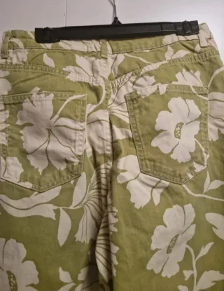 Pantalones Zara Estampado Floral Verde