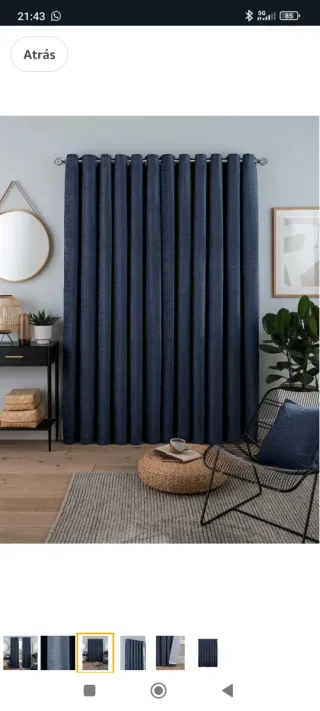 2 Cortinas Chenilla Sleepdown 117x137cm
