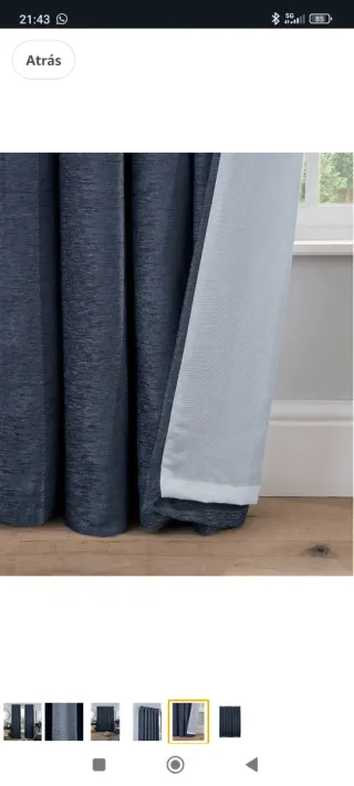 2 Cortinas Chenilla Sleepdown 117x137cm