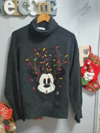 Jersey Zara Mickey Navidad Talla M