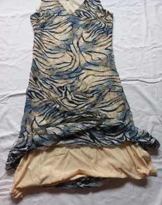 Abito lungo fantasia zebra