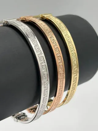 Semanario 3 Pulseras Greca 18k