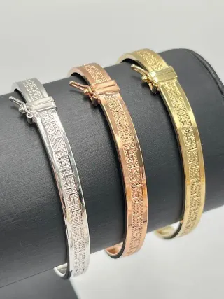 Semanario 3 Pulseras Greca 18k