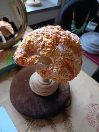 Tocado vintage Naranja y Beige