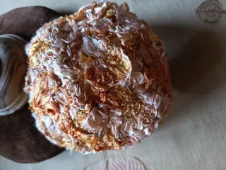 Tocado vintage Naranja y Beige