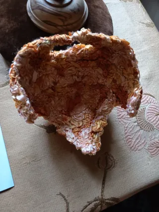 Tocado vintage Naranja y Beige