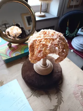 Tocado vintage Naranja y Beige