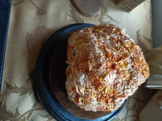 Tocado vintage Naranja y Beige