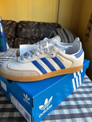 Adidas Samba OG Blancas/Azules Talla 36 2/3