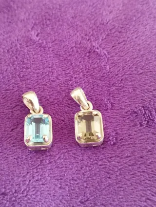 Colgante Plata Ley Cuarzo Ahumado Artesanal