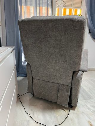 Sillón Eléctrico Reclinable Tela Gris, tela tuit