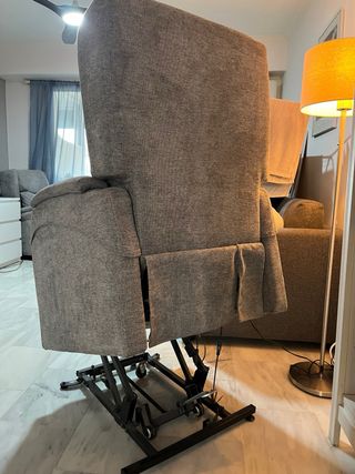 Sillón Eléctrico Reclinable Tela Gris, tela tuit