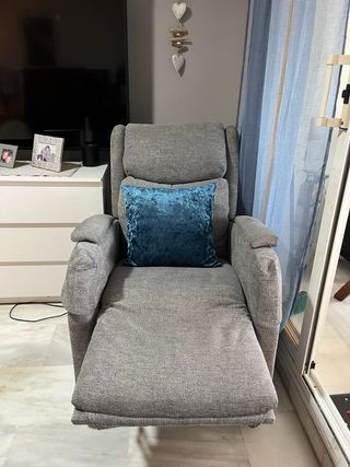 Sillón Eléctrico Reclinable Tela Gris, tela tuit