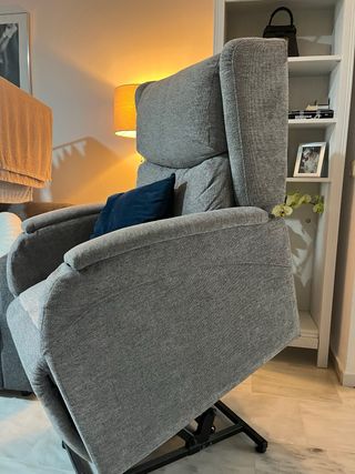 Sillón Eléctrico Reclinable Tela Gris, tela tuit