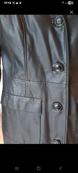 Capotto similpelle nero