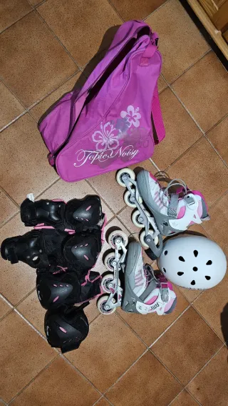 Patines Oxelo Talla 38-41 + Casco y Protecciones