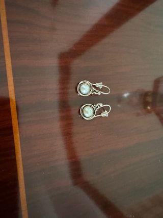 Pendientes Plata Perla Blanca