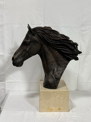 Escultura Cabeza Potro Bronce. Sebastián Santos