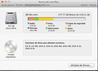 MacMini 2,53 GHz Intel Core 2 Duo, 4Gb RAM, 320 Gb