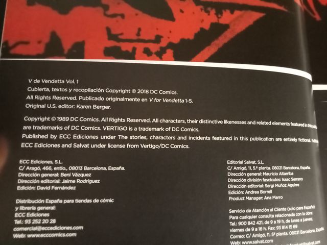 Cómic V de Vendetta Novela Gráfica Volumen 1 ECC