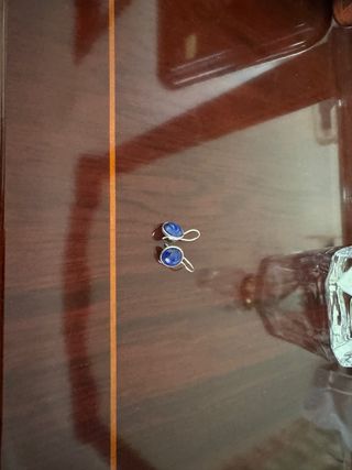 Pendientes Plata Circonita Azul Marino