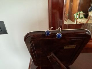 Pendientes Plata Circonita Azul Marino