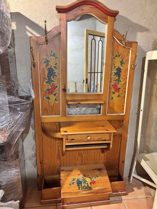 Recibidor rústico vintage con espejo