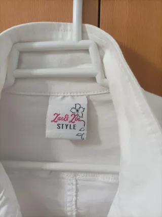 Chaqueta tejana blanca con brillos