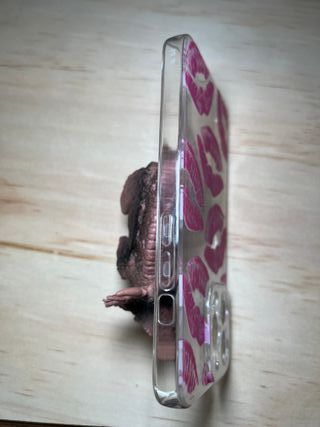 Funda iPhone 13 Pro Transparente Labios Rosa