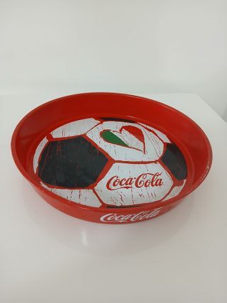 Vassoio Coca Cola Pallone Calcio Metallo