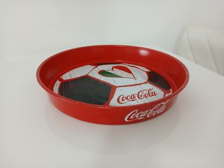 Vassoio Coca Cola Pallone Calcio Metallo