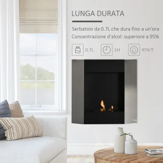 Camino Bioetanolo da Parete con Serbatoio da 0.7L