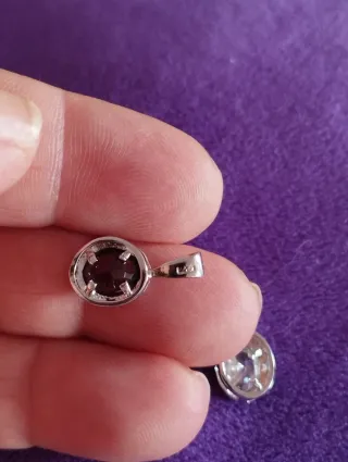 Colgante Plata Ley y Circonita Ovalada