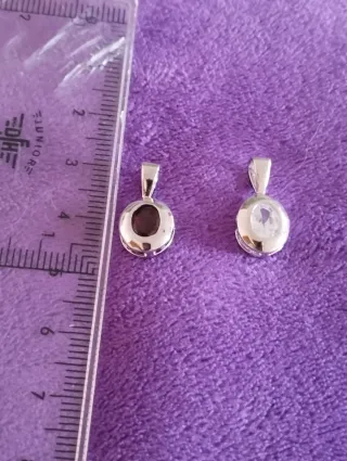 Colgante Plata Ley y Circonita Ovalada