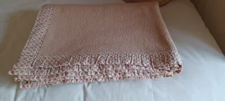 Manta Algodón y Satén Beige