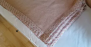 Manta Algodón y Satén Beige