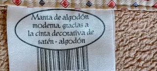 Manta Algodón y Satén Beige