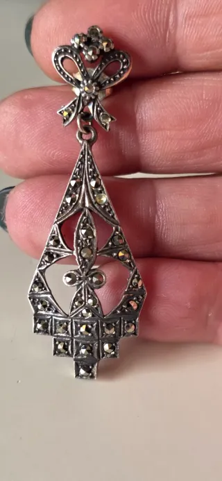 Pendientes Plata Antiguos Estilo Lazo