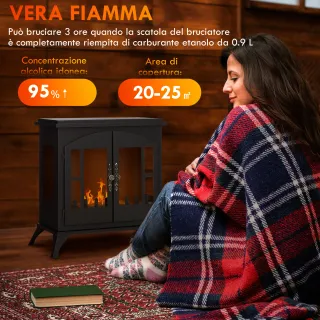 Camino a Bioetanolo in Acciaio Inox con Bruciatore