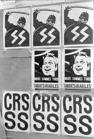 FACSÍMIL CARTEL MAYO 68 ATELIER POPULAIRE CRS SS