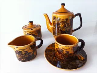 Juego café o té cerámica esmaltada