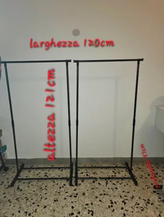 2 x Appendiabiti metallo rack stand attaccapanni s