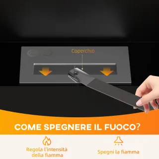 Camino a Bioetanolo 0.9L da Parete in Acciaio Inox