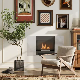 Camino a Bioetanolo 0.9L da Parete in Acciaio Inox