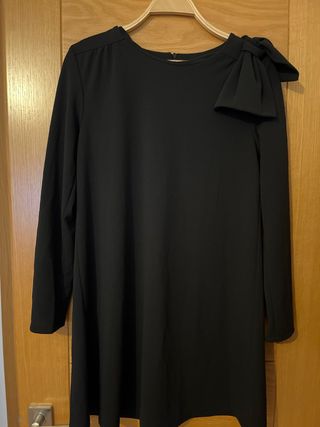 Vestido negro Navidad, con lazo talla L